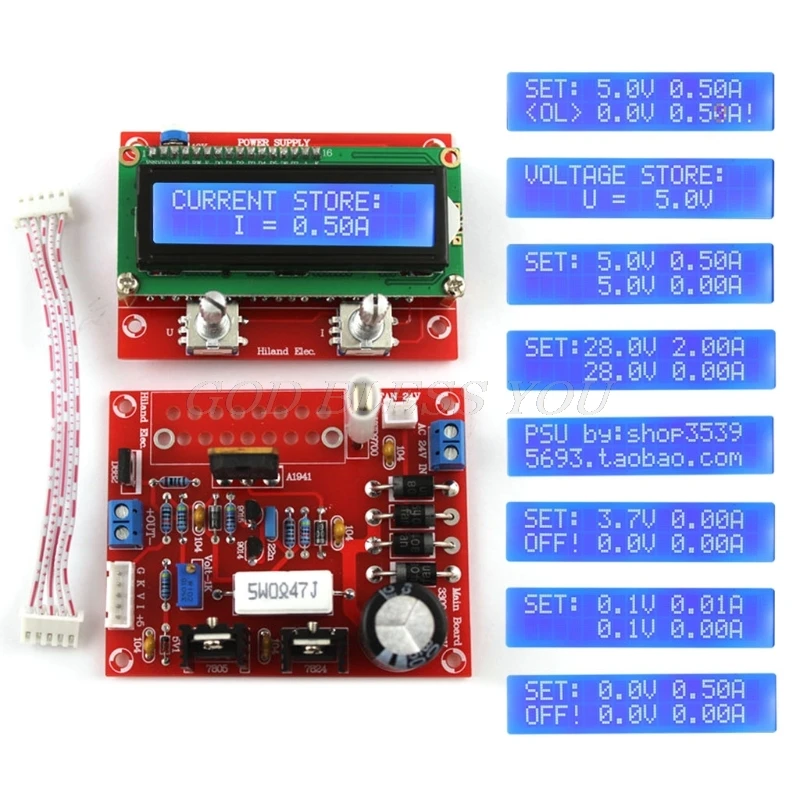 0-28V 0,01-2A Регулируемый DC Регулируемый источник питания DIY комплект с ЖК-дисплеем