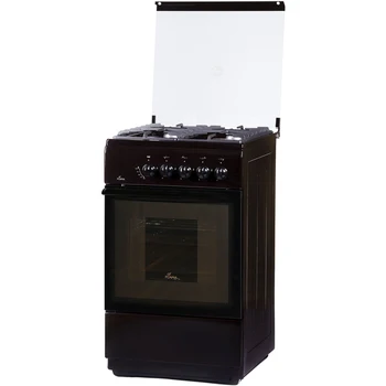 

Gas stove Flama FG 24022 B, gas oven, glass lid, Brown