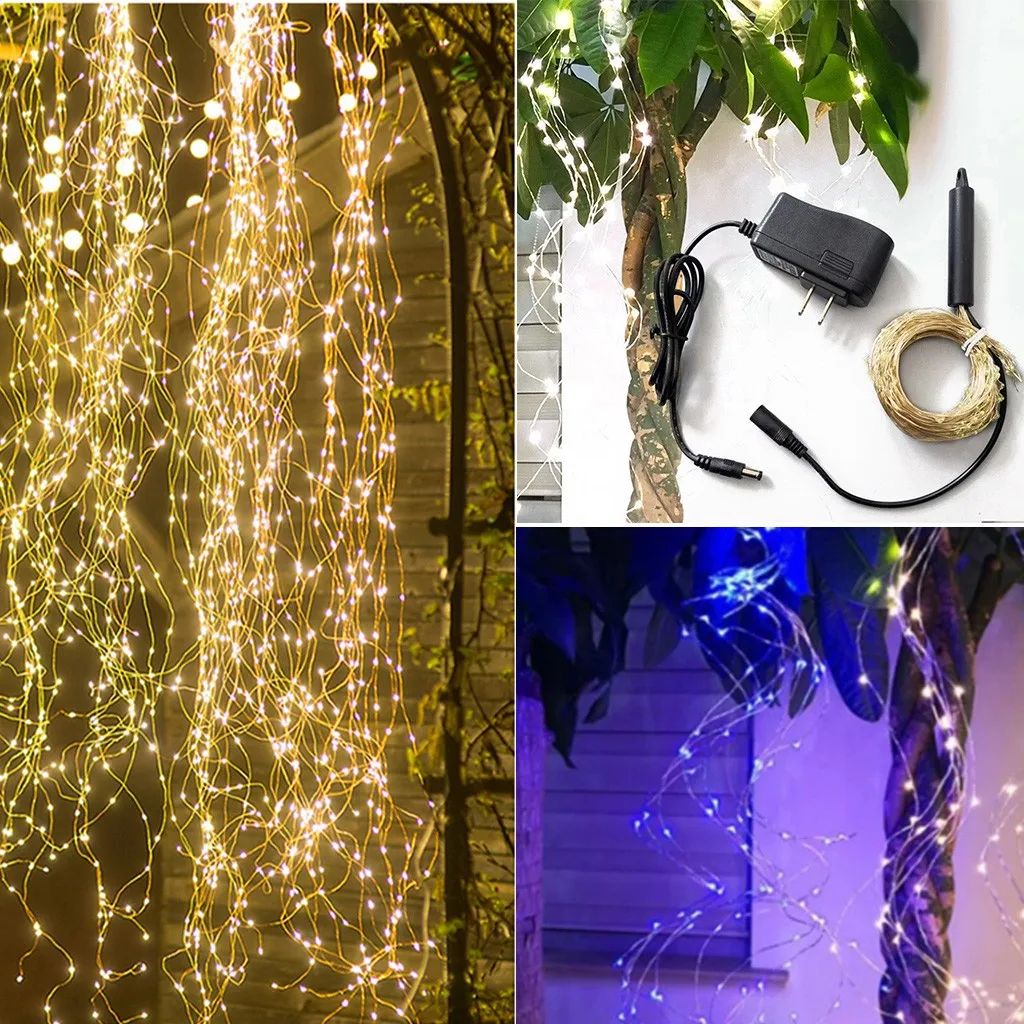 200 LEDs String Garland Christmas Tree Fairy Light Chain 10 Strands EU Pulg connectable Home Garden Party Outdoor Holiday decor