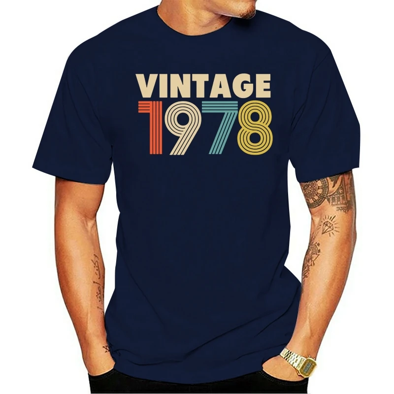 

t shirt Vintage Born In 1978 For Men Top Streetwear Cotton Plus Size Drop Shipping