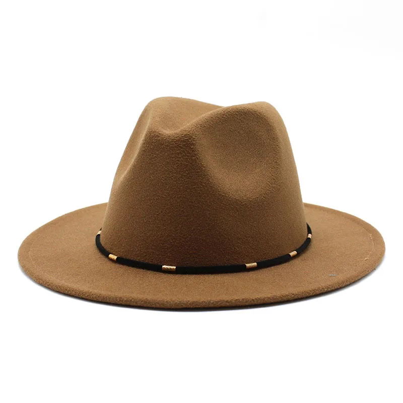 Sombrero de lana para hombre mujer, sombreros jazz británico, ala plana de Europa y América, sombrero de fieltro Panamá para cuatro estaciones - AliExpress Accesorios para la ropa