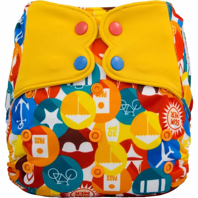 ElfDiaper Новинка! Карманный остаются сухими пеленки плавательные брюки моющийся многоразовый новорожденной одежды для детских подгузников, на возраст от 0 до 24 месяцев - Цвет: S01Y43