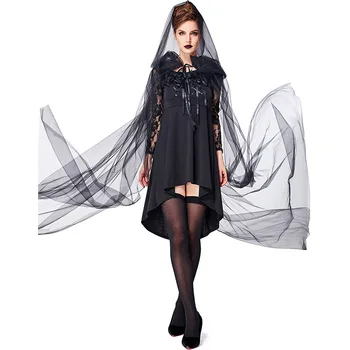 

Women Darkness Wicked Horrible Witch Tulle Fancy-dress Halloween Cosplay Carnival Costume