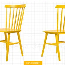 Нордический стул Виндзор из цельного дерева, американский простой обеденный стул для досуга, кафе, ресторана, стул из белого дуба