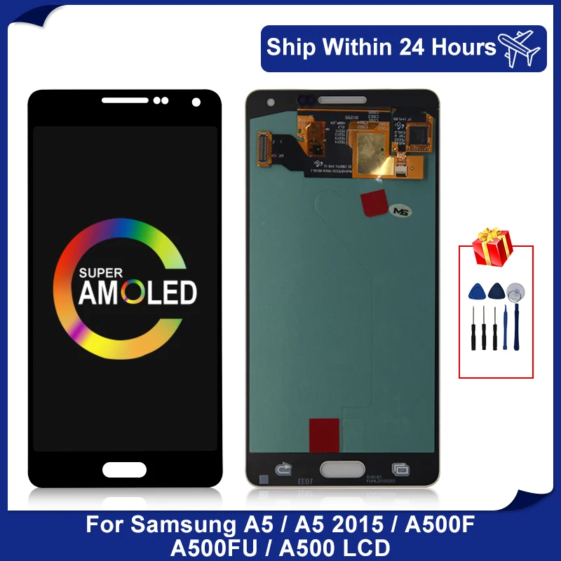 5.0&quot Amoled For Samsung Galaxy A5 2015 LCD A500 A500F A500FU A500H Display Touch Screen Digitizer A500M Replacement Parts |