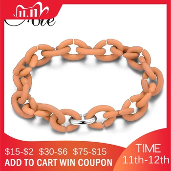

DIY Simple style Orange Hard Rubber X Bracelet Match 925 Charm Bead Accessories fine charm Bracelets Couple Jewelry