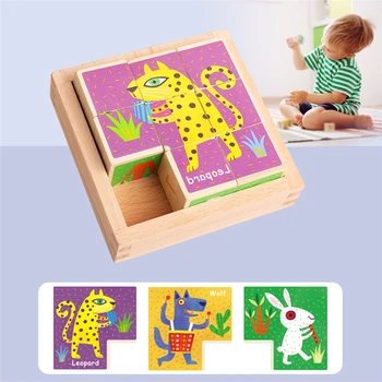 

3d Kid Wooden Puzzle Jigsaw Puzzles For Kids Baby Cartoon Animals / Traffic Puzzle Educational Toy