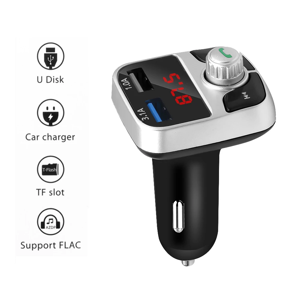Автомобильный комплект громкой связи беспроводной Bluetooth fm-передатчик ЖК MP3-плеер USB зарядное устройство 2.1A автомобильные аксессуары громкой связи
