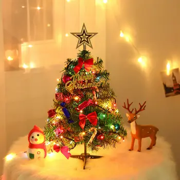 

30/45/55cm PVC Christmas Tree + 23 pcs Christmas Tree Decorations Accessories + Christmas Light String For Home Navidad Dector