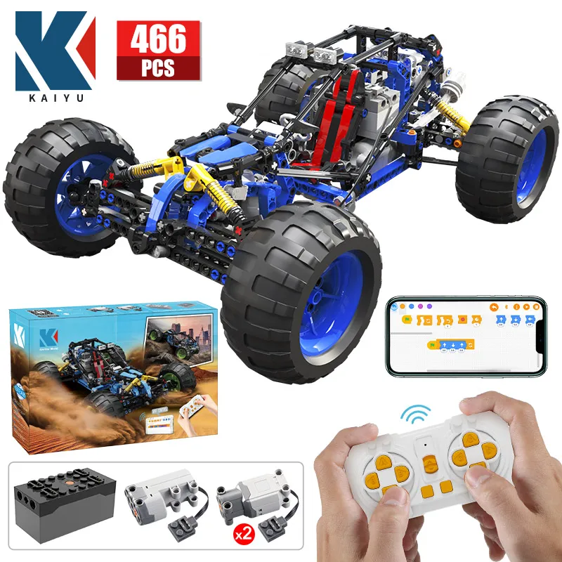 KAIYU yüksek teknoloji RC off-Road yarış arabası Buggy MOC yapı taşları APP programlama uzaktan kumanda araç kamyon tuğla oyuncak hediyeler