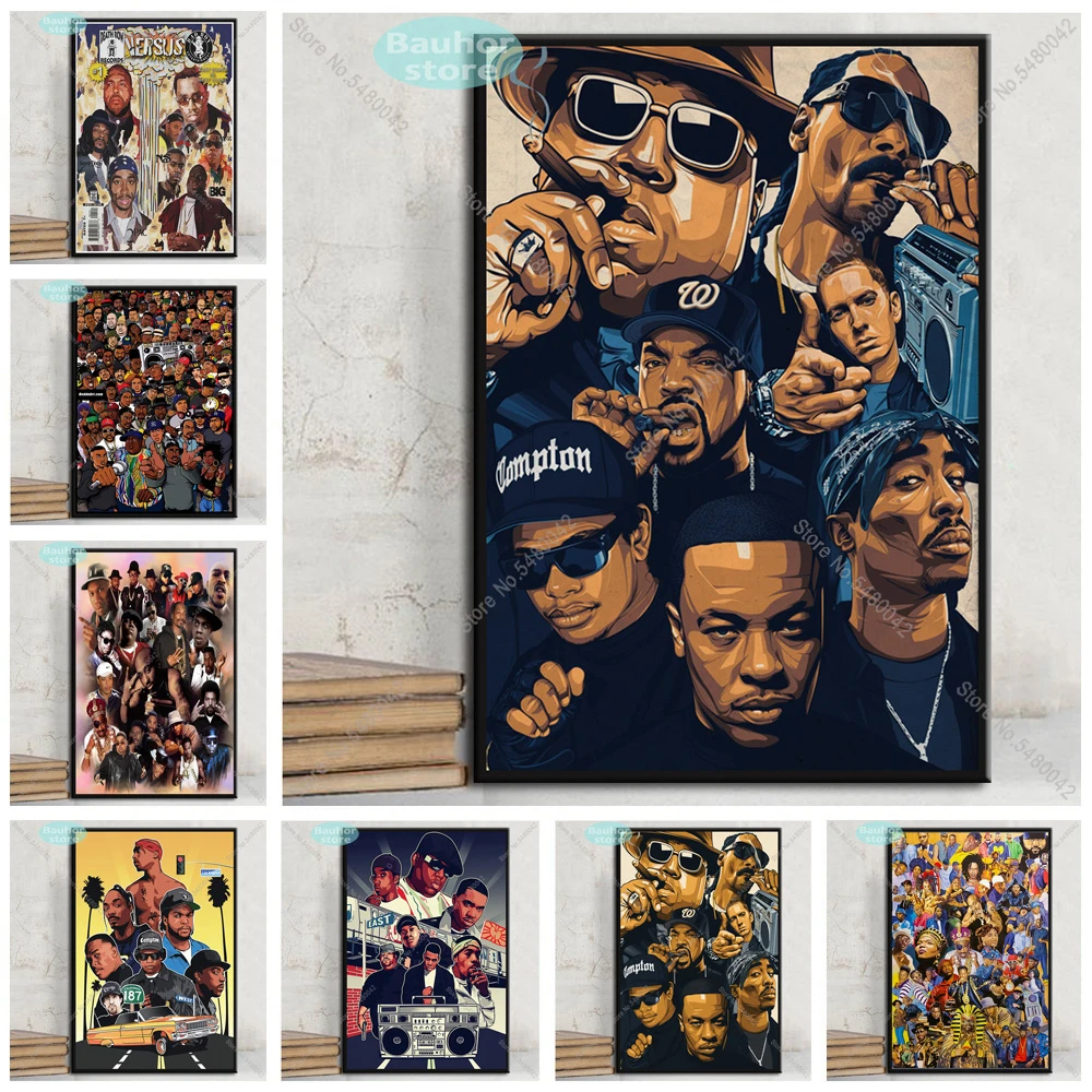 2pacトゥパックポスター大物悪名高いポスターjay Z Nwa伝説スターコラージュキャンバス絵画壁の芸術ポスターやプリント家の装飾 Painting Calligraphy Aliexpress