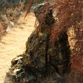 

Tactical 3D Maple Leaf Bionic Cloak Dress Hunting Clothes Sniper Birdwatch Airsoft Camouflage Clothing Jacket for Field Games