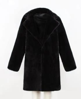201909 меховое кожаное теплое Свободное пальто женское пальто Черная плюшевая куртка пальто из искусственного меха размера плюс шуба из искусственного меха Teddybear куртка - Цвет: black