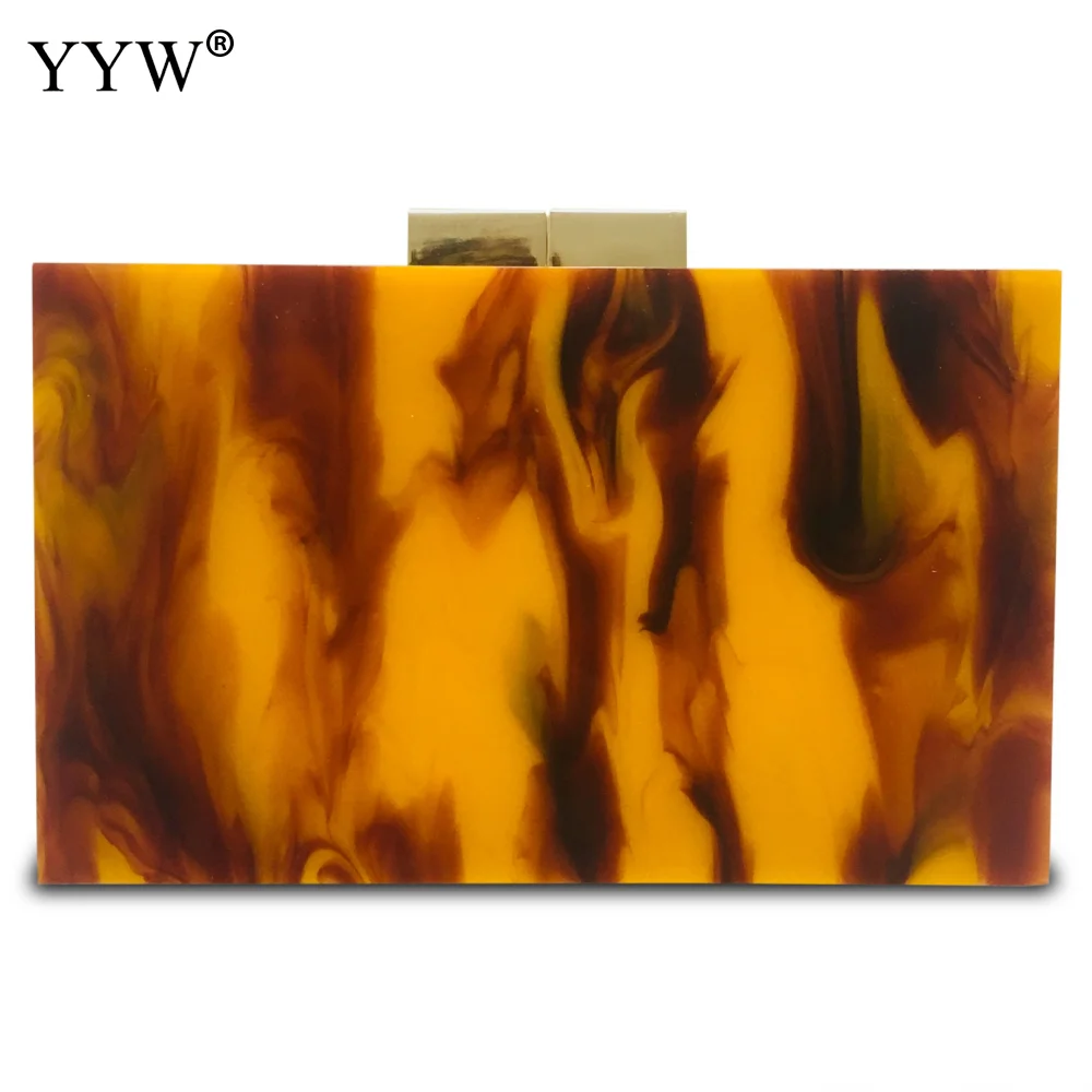 yellow Желтая сумка-клатч Marbling для женщин модные жесткие акриловые вечерние сумки Клатчи Pochette Femme свадебные сумочки - Цвет: yellow