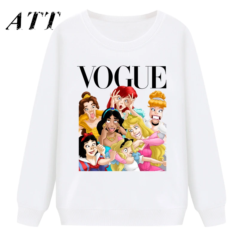 Women hoodies Funny Princess Vogue winter cotton hoodies sweatshirts Femme girl hoodie Harajuku Kawaii Streetwear sudadera mujer