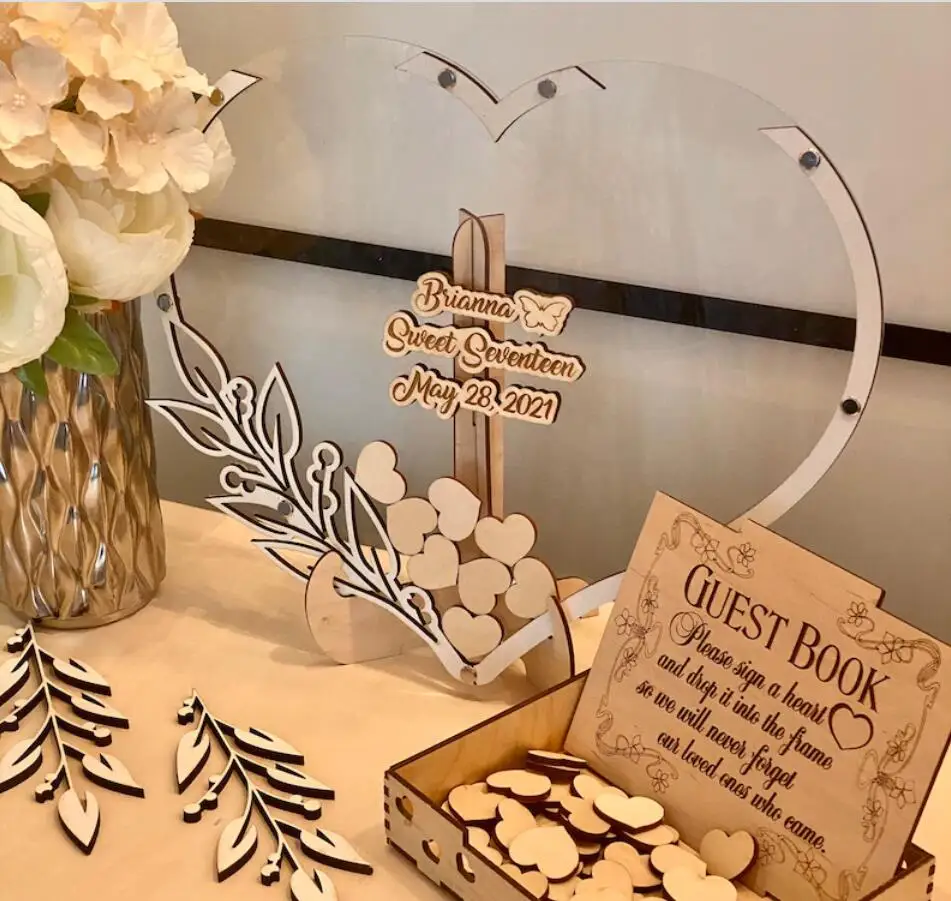 Quinceanera guestbook heart, Sweet 16 guest book alternative, Quinceanera guestbook alternative heart