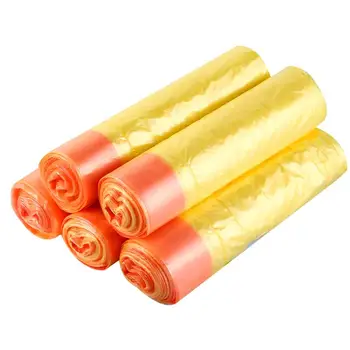 

5 Roll Of 75Pcs Portable Drawstring Garbage Bags Thicken Rubbish Bags Refuse Sacks For For Home Kitchen