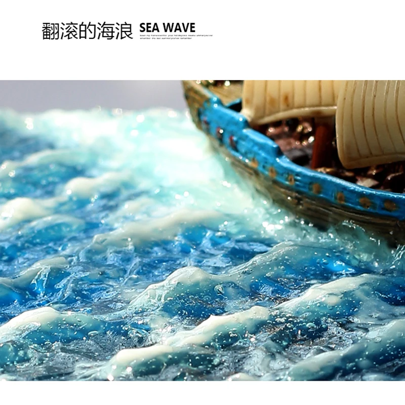 Изделия ручной работы из смолы Wenchuang креативные подарки морские украшения паром морской Кит под Морским замком ночник