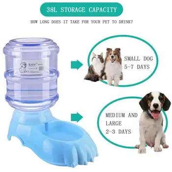 

3.8L Large Capacity Pet Automatic Gravity Food Storage Waterer Dogs And Cats Water Feeder Dispenser Dispenser