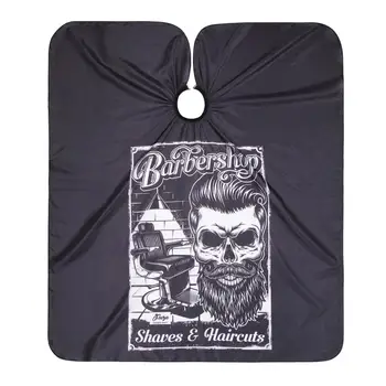 

2020 New Haircut Hairdressing Barber Cloth Skull Pattern Apron Polyester Cape Hair Styling Design Salon Barber Accessories