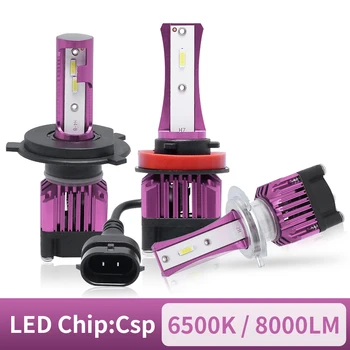 

2PCS H7 led headlight H4 H11 9005 HB3 9006 HB4 headlamp lampada automotivo CSP Chip car light bulb hi lo beam 12V 16000lm 6500k