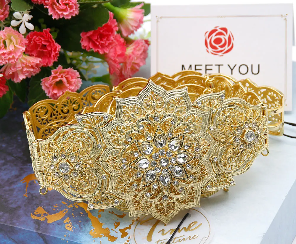 SUNSPICE MS Luxury Gold Color Women Belt Chain Metal Waistband Jewelry Long Adjustable Length Weddi