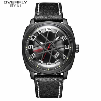

NO.2 Watch Men Quartz Watches Military Clock Creative Big Dial Leather Watch Waterproof Luminous Date Wristwatch Reloj Hombre