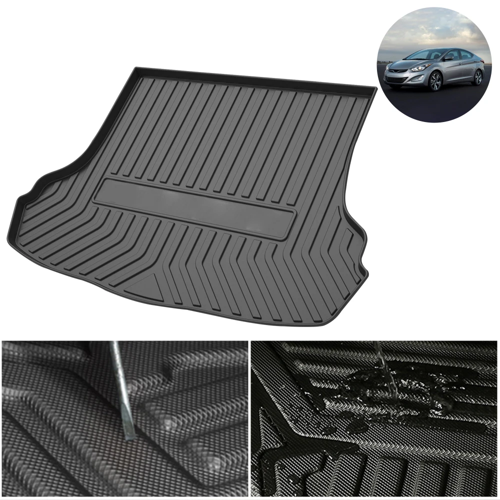 

Коврик для багажника для Hyundai Elantra 2011-2012 2013 2014 2015 2016, автомобильные водонепроницаемые Нескользящие резиновые 3D автомобильные аксессуары