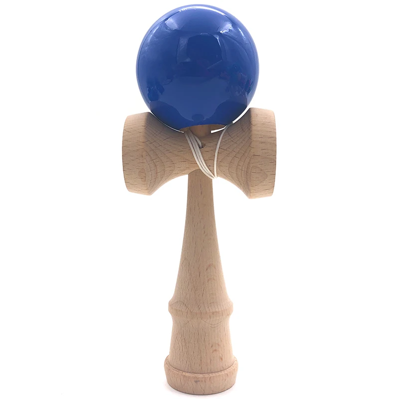 Blue Обычная профессиональная бамбуковая деревянная игрушка Kendama для улицы, умелый шар для жонглирования, Одноцветный мяч для снятия стресса, обучающая игрушка для детей - Цвет: Blue