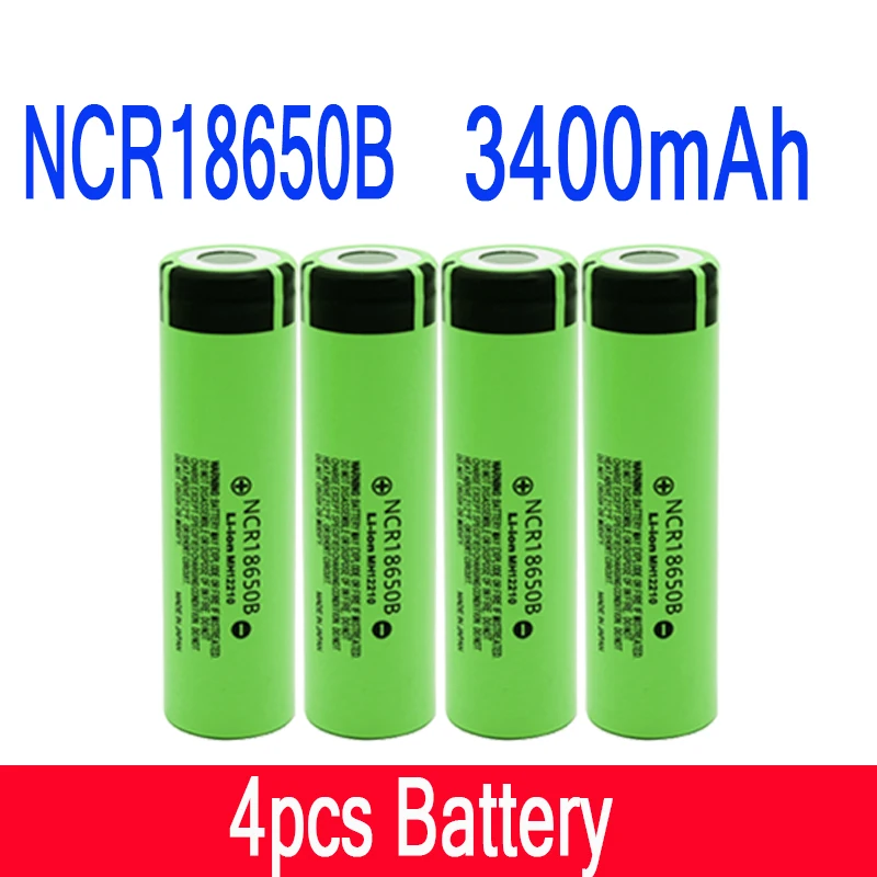 4 шт. Новинка NCR18650B 3,7 v 3400 mAh 18650 литиевая аккумуляторная батарея для Panasonic фонарик батареи и USB зарядное устройство