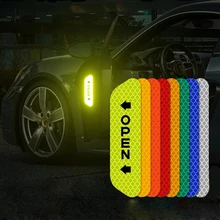 Autocollant réfléchissant pour voiture, 4 pièces, réfléchissant, extérieur, accessoires automobiles, bande réfléchissante, avertissement