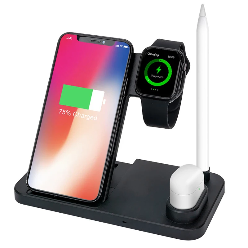 

10W Fast Qi Wireless Charger Holder For Apple iWatch Series 1 2 3 4 Airpods iPhone 11 Samsung Note 10 Quick Wireless Charge Pad