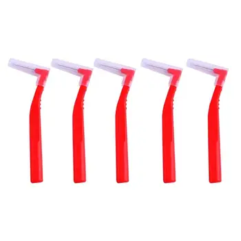 

5pcs Interdental Brush Practical Classic Delicate Texture Durable Orthodontic Dental Floss Teeth Whiten Toothpick Oral Care