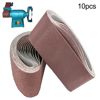 

10Pcs 40/60/80/120 Abrasive Sanding Belts Coarse to Fine Grinding Belt Grinder Accessories