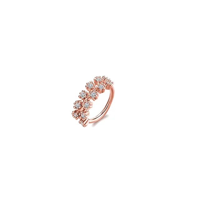 Nose Piercing Hoop Ring Hinged Segment Zircon Septum Piercing Opal Ear Cartilage Tragus Helix Lip Nariz Pircing Cuff Goth Hoop style7-rosegold