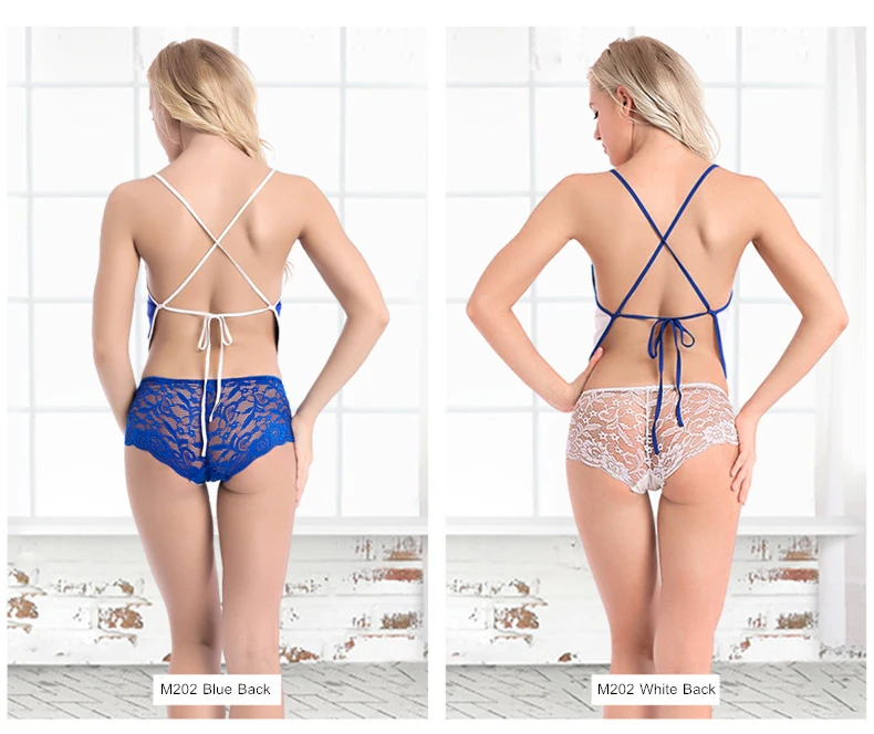 Lace satin lingerie set sexy nightwear women