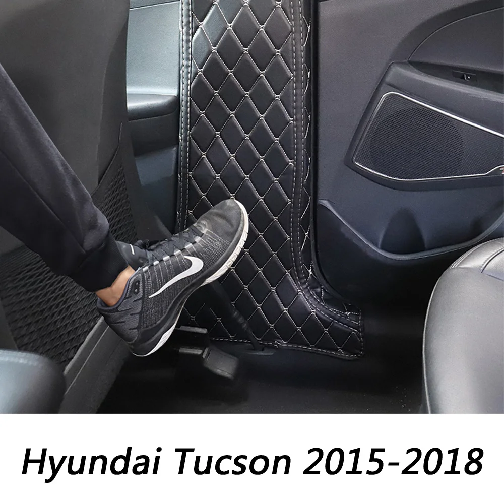 Внутренняя дверь автомобиля B стойка анти-удар коврик для Hyundai Tucson волокно кожаный коврик авто аксессуары для интерьера