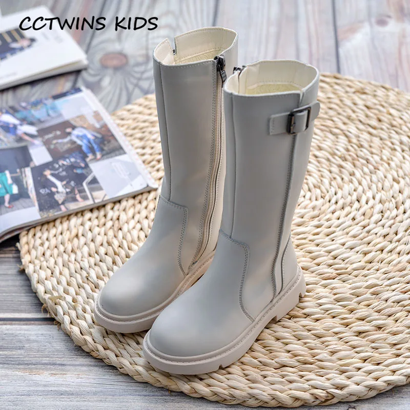 CCTWINS/детская обувь; коллекция года; зимние детские сапоги до колена; модная детская обувь для принцесс; брендовые теплые сапоги; Цвет Черный; HB029