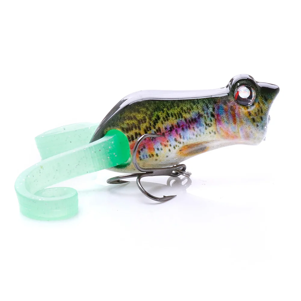 Color B VTAVTA 52 мм 11 г Topwater искусственная приманка лягушка жесткая приманка для рыбалки Поппер рыбалка воблеры свимбейт кренкбейт с мягким хвостом - Цвет: Color B