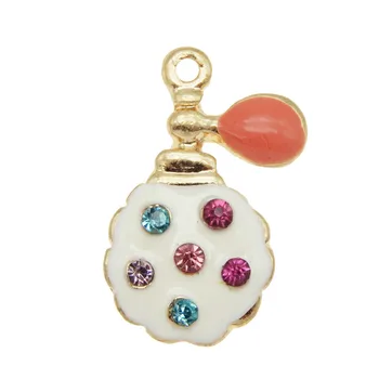 

6pcs pefume charms For Jewelry Earrings Rhinestone Necklace Crafts Keychain Bag Pendants DIY Gift Cute Anklet Bangles Home Dec