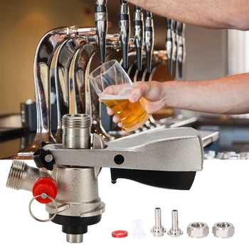 

G5/8 S Type Beer Dispenser Draft Beer Keg Coupler Dispenser With Pressure Relief Valve Home Brewing System Beer Brewing