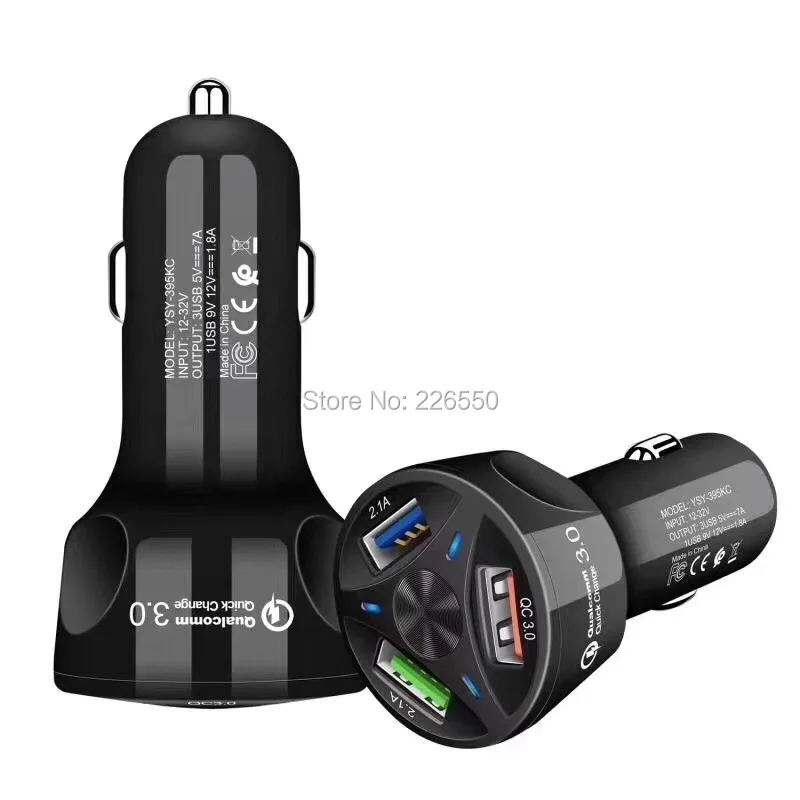 QC3.0 автомобильное зарядное устройство для телефона X Xs Max 3 USB быстрое Mate 20 P30 P30Pro Note