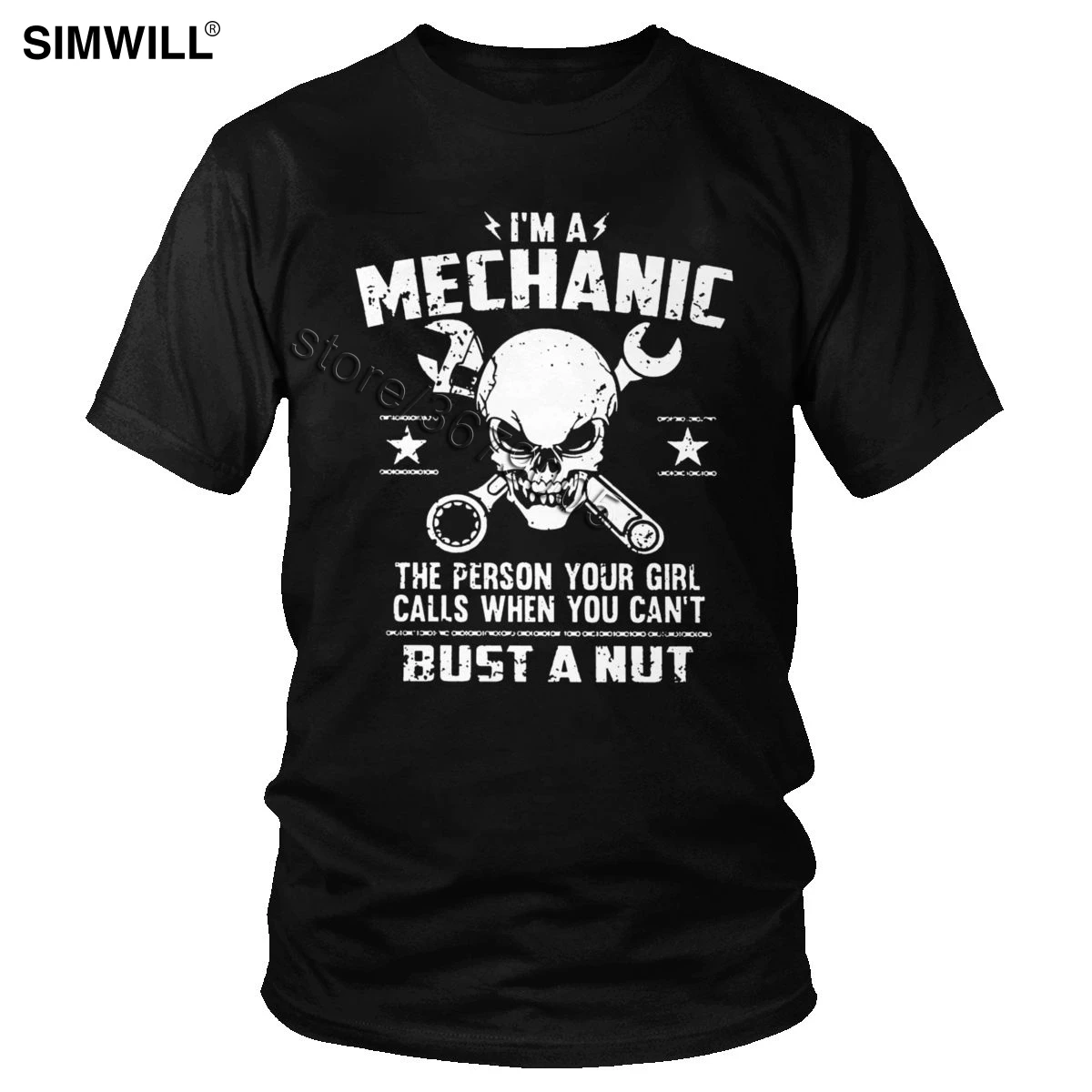Мужская винтажная футболка с надписью I'm A Mechanic крутая короткими рукавами 100%