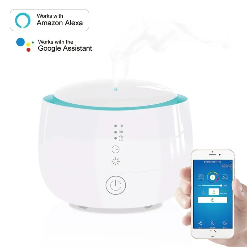 Smart Wireless 300ml Wifi Aroma Essential Oil Aromatherapy Diffuser Humidifier Compatible with Amazon Alexa Google Home Hot Sale