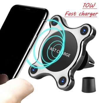 

10W Qi Wireless Charger Car Air Vent Mount Magnetic Phone Stand For Samsung S9 S8 Note 9 For iPhone XR