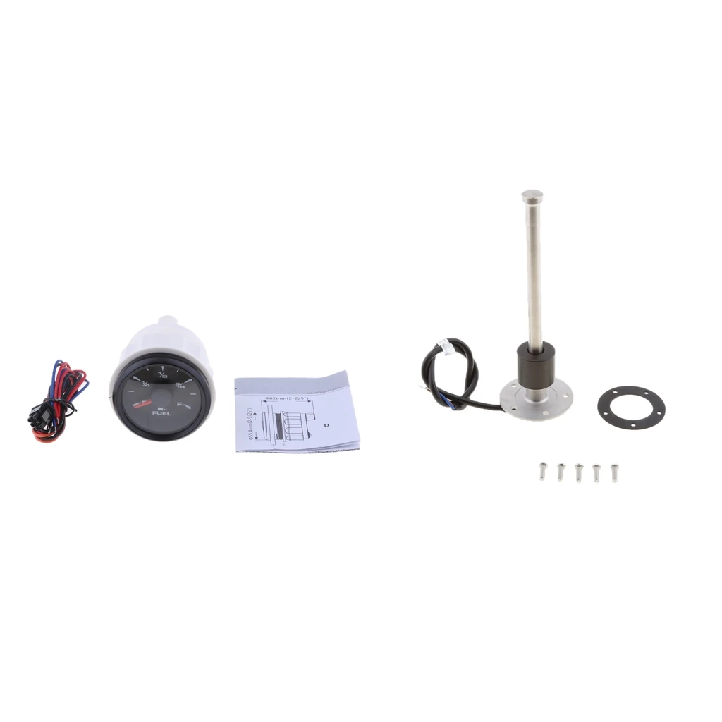 Marine Boat Water Level Sensor 200mm with 2inch 52mm Fuel Level Meter