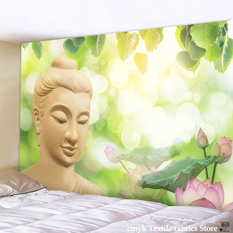 Tapestry Decor 3 Religion Culture Hanging Wall Tapestry Buddha Wall Carpet Headboard Dorm Hippie Psychedelic Tapestry Tree Landscape Boho Decor