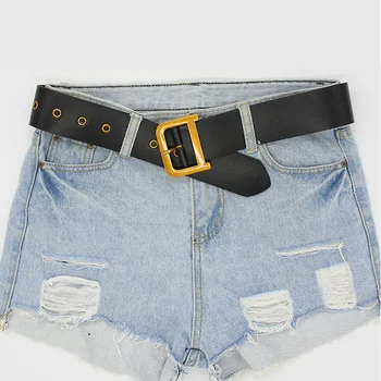 

2020 PU Leather Belts for Women Fashion Dress Jeans Waist Belt with Metal D Buckle for Teen Girls