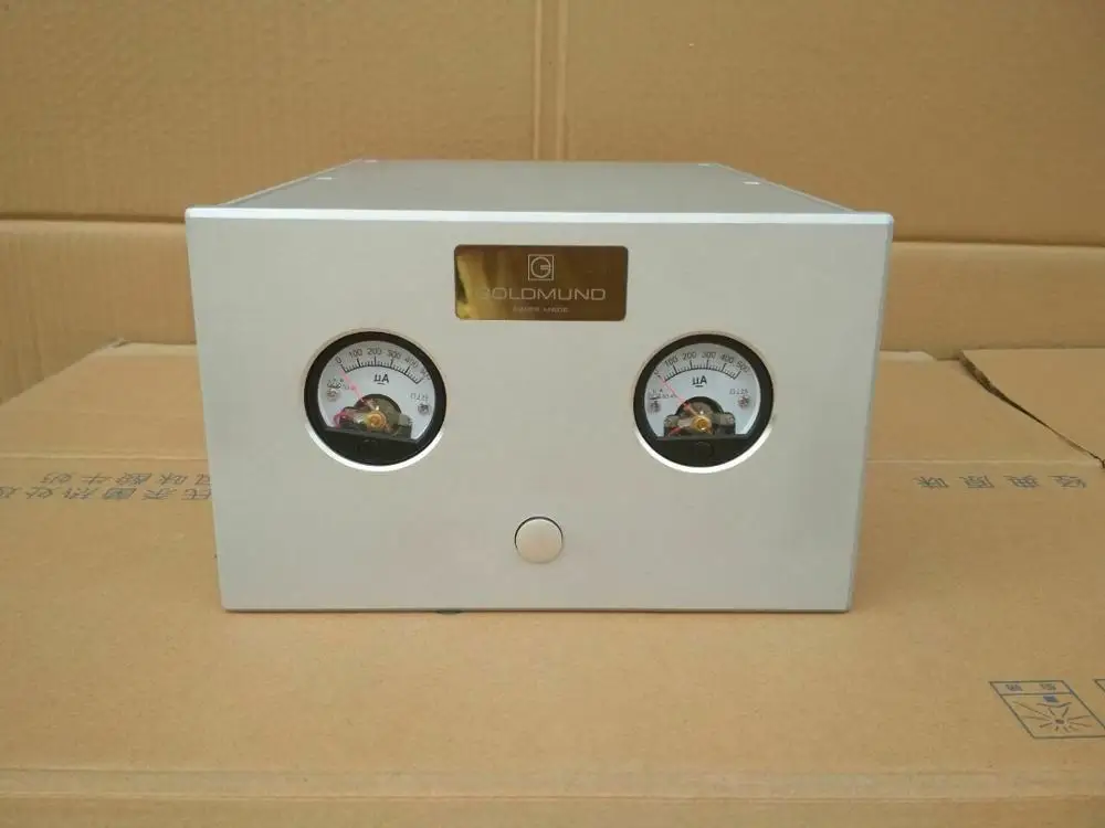 Dual Vu Meter Full Aluminium Power Amplifier Box Enclosure Amp Case Fai Da Te Argento 216*136*308Mm *