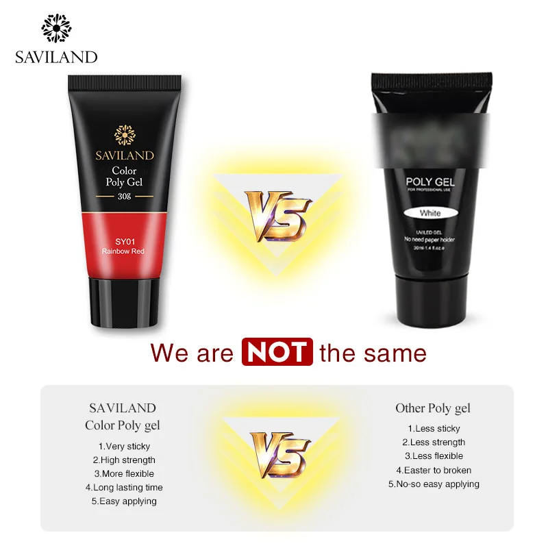 SAVILAND Poly gel Nails Finger Extension 30g Poly gel Nail Gel 18 Colors UV Building Hard 5